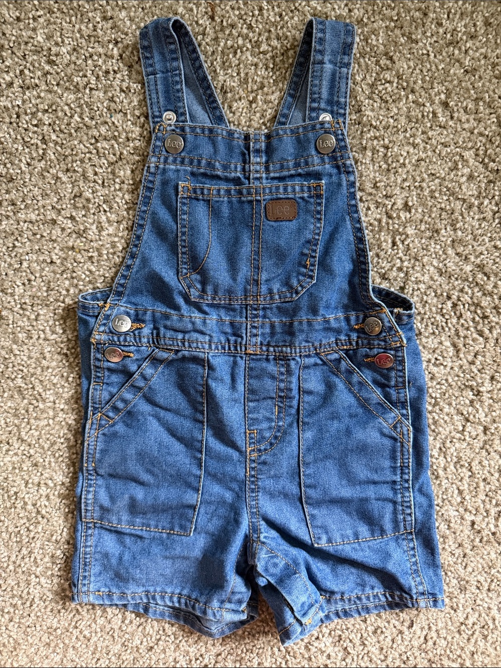 Lee Blue Denim Short Overalls for Kids